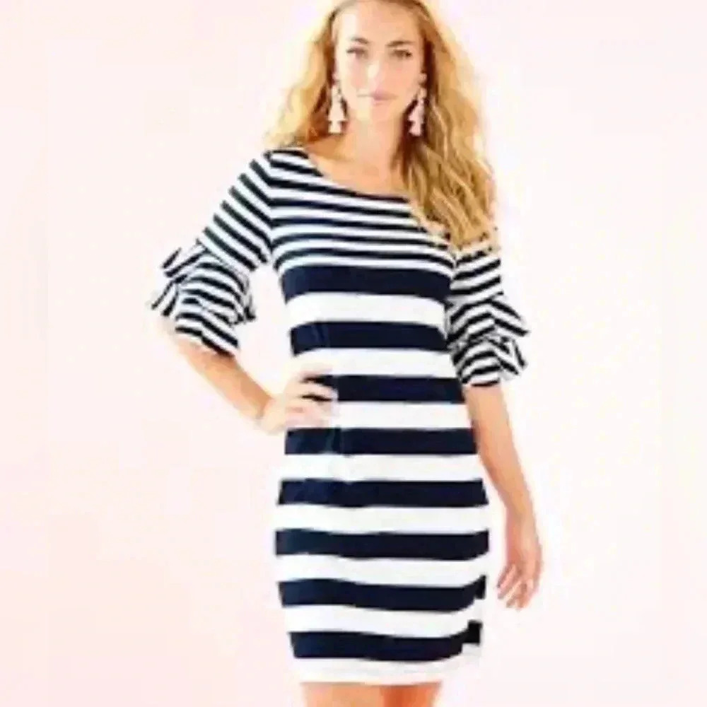Lilly Pulitzer Lula Safari Blue & White Stripe Dress